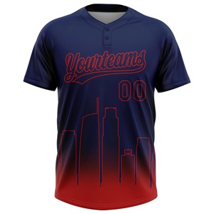 Camiseta de Softbol Azul Rey y Roja de Grado Comercial, 160 GSM, Poliéster Transpirable, Logotipo Personalizado, Nombre del Equipo, Número, Fabricante - Product Image 2