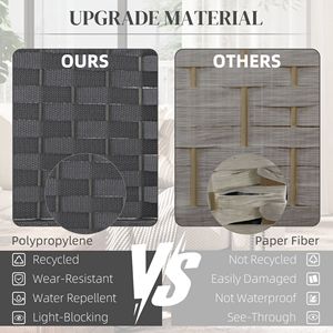 Paravento Divisorio Pieghevole a 6 Pannelli, Altezza 5.6 Piedi, Schermo per Privacy per Casa e Ufficio, Grigio Antracite - Product Image 4