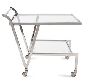 Commercial Kitchen Stainless Steel Utility Cart Glass Tray Sink 4-Wheel Rolling Trolley for Hotel Restaurant <b>Bar</b> Beverage Stand - Product Image 3