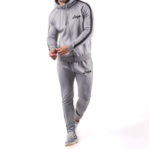 Ensemble de survêtement unisexe gris à capuche en polaire à carreaux avec cordon de serrage, sweat-shirt et pantalon de jogging, tenue décontractée respirante 100 % coton pour l'hiver - Product Image 1