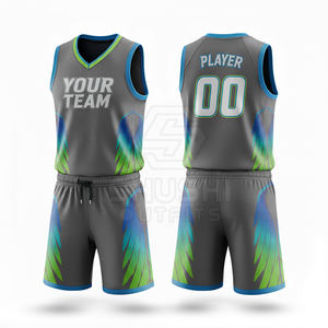 Ensemble pour jeunes unisexe avec vêtements de sport personnalisés en polyester, couleur et impression sur mesure, uniforme de basket-ball en gros - Product Image 5