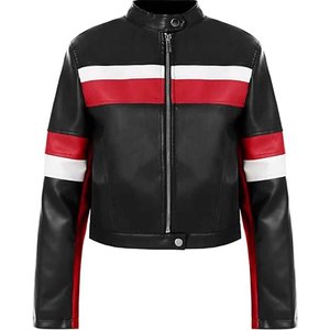 Women <b>Genuine</b> <b>Leather</b> <b>Jacket</b> Fashion Motorcycle Biker Coat Slim Fit Winter Wear Custom OEM Supplier - Product Image 5