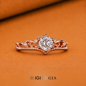 <b>Dainty</b> Filigree Lab Grown Diamond Engagement <b>Ring</b>: Minimalist Promise <b>Ring</b> - Product Image 2