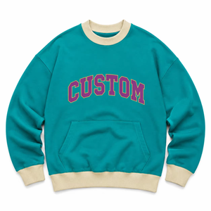 Sudadera con capucha para mujer, de punto, gruesa, con estampado gráfico universitario, bolsillo frontal, cuello redondo, OEM, EE. UU. - Product Image 3