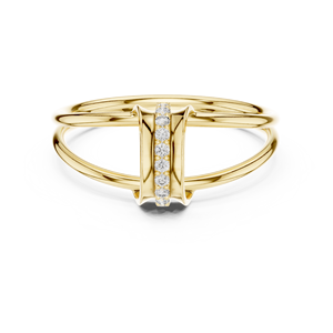 Anillo de oro amarillo macizo de 14k para mujer con diamante de corte brillante redondo minimalista en forma de flor, ideal para regalo de compromiso, aniversario o boda. - Product Image 1