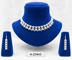 Gold Plated Alloy Necklace Earrings <b>Bracelet</b> Set With <b>Ruby</b> Inlay Water Drop Design Ethnic Wedding Jewelry For Women A-23450 - Product Image 6