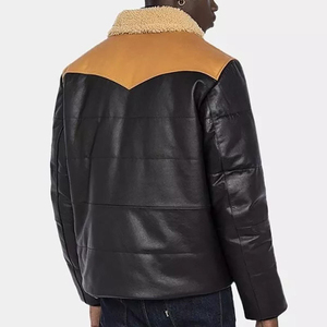 Wholesale Price <b>Men</b> Heavy Duty <b>Leather</b> Cow Skin Sherpa Shearling Winter <b>Jacket</b> High Quality High Street Casual Wear Windproof - Product Image 6