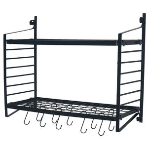 Estante de Pared de 2 Niveles para Macetas, Almacenamiento Práctico en la Pared para Artículos Esenciales de Cocina - Product Image 6