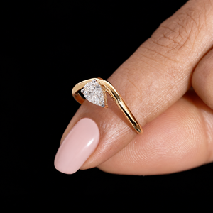 Pear Lab Grown <b>Diamond</b> 0.50 Carat Curved Solitaire <b>Ring</b> for Women 925 Silver 14K/18K Gold Gift Jewelry - Product Image 4