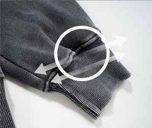 Sweat à capuche surdimensionné personnalisé OEM ODM en coton épais délavé à l'acide, style streetwear vintage, pull décontracté doux pour homme - Product Image 3