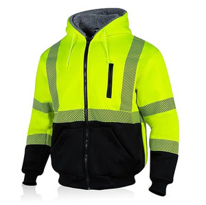 Veste de travail haute visibilité, veste réfléchissante, vêtements de sécurité, veste zippée, sweat-shirt pour travaux par temps froid, veste de chantier - Product Image 1