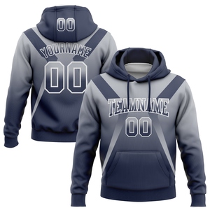 Sweat-shirt à capuche sportif tendance gris marine-blanc dégradé, nouveau design personnalisé, vente en gros directe pour l'industrie - Product Image 1