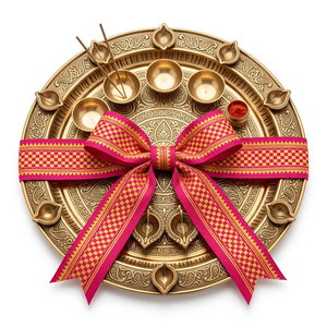 Ruban Jacquard Tissé Rose Vif Doré 31mm Neelkamal Industries – Bordure Décorative Festive pour Vêtements, Nœuds et Artisanat - Product Image 3