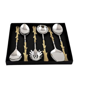 Stainless Steel & Brass <b>Salad</b> Server Sets Events Tableware Use Dinnerware <b>Salad</b> <b>Tools</b> Table Decor Brass <b>Salad</b> Server - Product Image 2