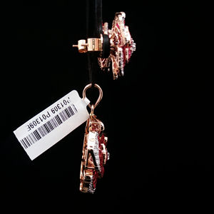 ชุดจี้เพชรและทับทิมทรงบริลเลียนต์คัท ประดับเพชรแล็บโกรว์สุดหรู ตัวเรือนทองคำโรสโกลด์ 14 กะรัต ฝังแบบซ่อน |   สตรี |   เพชรชีทัล - Product Image 2