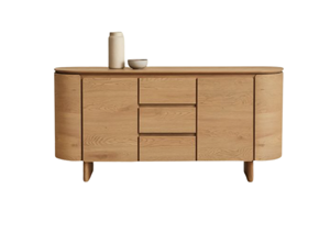 Commode en bois massif Kairo avec 3 tiroirs, design moderne pour chambre et salon, meuble de rangement écologique et durable - Product Image 2
