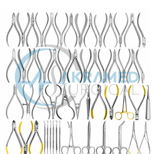 Ensemble de 55 instruments chirurgicaux dentaires orthodontiques certifiés CE, pinces, coupe-fil, ciseaux, kit d'outils manuels - Product Image 1