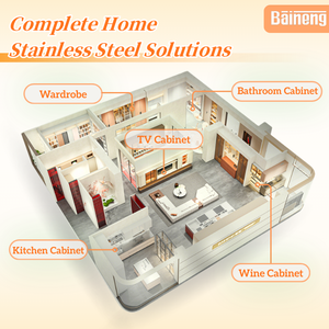 BAINENG Progettazione Gratuita <span class=keywords><strong>in</strong></span> 48 Ore Mobile da <span class=keywords><strong>Cucina</strong></span> Moderno <span class=keywords><strong>in</strong></span> <span class=keywords><strong>Acciaio</strong></span> Inox Arredamento <span class=keywords><strong>Cucina</strong></span> Personalizzato Mobile da <span class=keywords><strong>Cucina</strong></span> 3D - Product Image 5