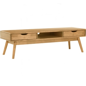 Ready-Stock Modern 1.5m TV Console with 2 Storage <b>Drawers</b> in Natural Finish for <b>Small</b> Apartment and Residential Project - Product Image 1