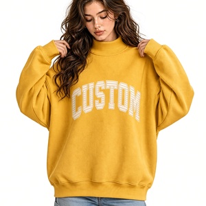 Sudadera Oversize de Cuello Alto con Forro Polar, Diseño Personalizado con Logotipo Impreso, Manga Larga, Top Informal, Ropa Urbana al por Mayor - Product Image 3