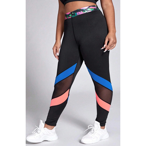 Women's High Waist Leggings Mesh Panels Full Length Sport Wear Stretch Breathable Compression Eco-Friendly UV Protection 220g - Product Image 5