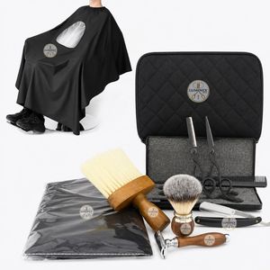 Kit de ciseaux de coiffure professionnels 6,0 pouces noir-or, haute performance, lame en acier inoxydable 440C, manche long et tranchant - Product Image 1