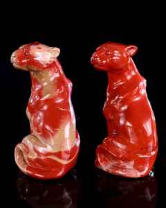 Escultura de Leopardo Tallada a Mano en Jaspe Rojo, 3 Pulgadas, Figura de Animal en Piedra Natural, Decoración para el Hogar, Regalo Único para Coleccionistas - Product Image 5