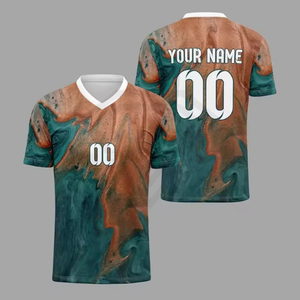 เสื้อฟุตบอลแบบซับลิเมชั่นสั่งทำพิเศษ พิมพ์ลายเต็มตัว ชุดกีฬาทีม ระบายอากาศได้ดี แห้งเร็ว เหมาะสำหรับการแข่งขัน - Product Image 6