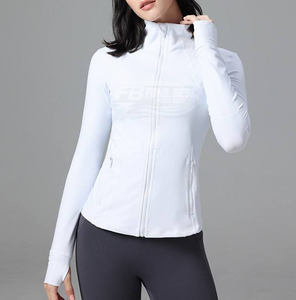 Ensemble de yoga taille haute uni pour femme, respirant et léger, veste et haut de yoga 2 pièces, fermeture éclair dorée, écologique, pour la gym et le fitness - Product Image 4