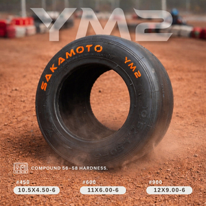 Nouveau pneu ovale SAKAMOTO YM2 pour kart, gaz, 12X9.00-6, sans chambre à air, 4PR, 4-5 PSI, pour course en plein air, course tout-terrain, karting - Product Image 2