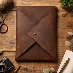 Sobre de Cuero Vintage Hecho a Mano - Funda para Documentos y Bolsa para Fotos de Cuero Genuino para Empaque de Regalos - Product Image 1