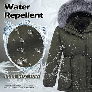 Veste parka matelassée imperméable et écologique pour femme, avec capuche en fausse fourrure, respirante, grandes tailles - Product Image 3