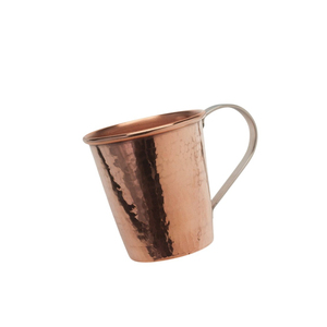 Mug à Moscow Mule en cuivre pur artisanal avec finition martelée et poignée en laiton, tasse en cuivre de qualité alimentaire pour bière et cocktails - Product Image 2