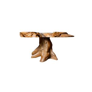 Juego de Mesa de Raíz de Teca Rústica Premium ARTERRA, Taburetes de Madera Natural Hechos a Mano, Muebles para Sala de Estar, Hoteles/Villas, Acabado Antiguo - Product Image 3