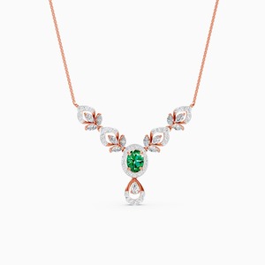 Elegante colgante con diamantes de 1,54 quilates y piedras de 0,85 quilates en forma de lágrima, corte marquesa, con diseño de hoja ovalada, en oro amarillo, blanco y rosa de 9 quilates. - Product Image 1