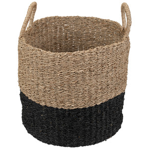 Set of 3 Beige and Black Seagrass <b>Baskets</b> Handmade <b>Storage</b> <b>Basket</b> Wholesale eco-friendly Made in Vietnam - Product Image 1