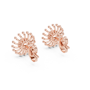 UNIQUE FLORAL LAB GROWN DIAMOND EARRING SET IN 18KT ROSE GOLD ENGAGEMENT WEDDING PARTY VALENTINE GIFTING DAILY USE FOR WOMEN - Product Image 3