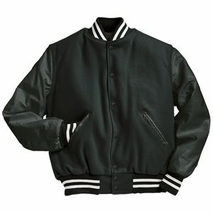 Men's 100% Wool Varsity <b>Jacket</b> with Stand Collar Fur Hood Winter <b>Warm</b> Patchwork Cartoon <b>Waterproof</b> Letterman Style - Product Image 5