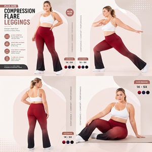 Leggings évasés imprimés taille haute pour femmes grandes tailles en polyester/spandex, pantalons de yoga, compression, séchage rapide, respirant - Product Image 5