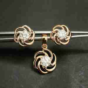 Elegant Unisex Gold Plated Diamond <b>Necklace</b> <b>Set</b> with Trendy Unique Design in 925 Sterling <b>Silver</b> for Anniversary Gift - Product Image 5