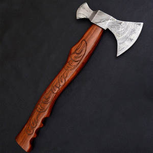 Tête de hache plate en acier Damas sur mesure Steel Craft International pour le camping, la chasse et le bushcraft avec garantie de 3 ans - Product Image 6