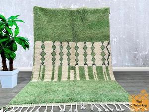 Hand-Knotted Woolen Moroccan Carpet Indian-Style Embroidered Design Washable Persian Rug Indoor Outdoor Use <b>By</b> ITHL - Product Image 3