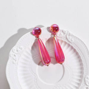 Pendientes Largos de Resina con Forma de Gota de Agua, Estilo Europeo Americano, Color Caramelo, Ecológicos, Hechos a Mano, Tradicionales, para Mujer - Product Image 2