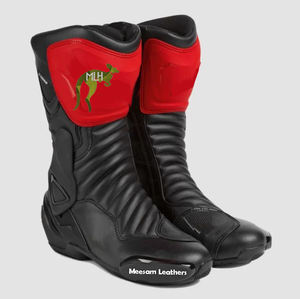 Bottes de moto en cuir sur mesure, design unique et tendance, pour hommes, qualité supérieure, doublure en mesh, service OEM, style cycliste - Product Image 1