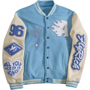 Chaqueta Universitaria OEM Personalizada, Chaqueta Bomber Letterman, Chaqueta Universitaria de Mezcla de Lana, Ropa Urbana, Ropa de Equipo, Parches Bordados, Marca Privada - Product Image 5