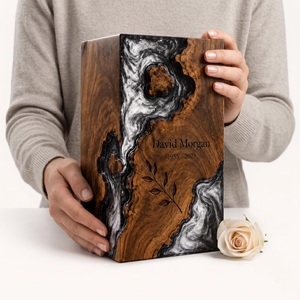 Custom Rosewood Burl Resin River Urn Personalized Memorial <b>Keepsake</b> <b>Ashes</b> Container American Style Durable Eco-Friendly 220 - Product Image 4
