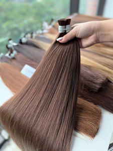 Venta caliente 24 pulgadas Super doble dibujado crudo bebé extensiones de cabello Color claro solo donante recto alta calidad vietnamita a granel - Product Image 2