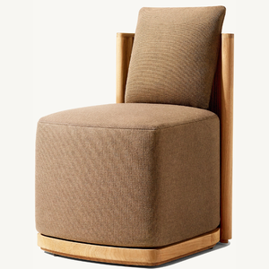 Sofá Individual Cuadrado de Madera de Teca con Diseño Moderno para Sala de Estar o Terraza de Villa - Product Image 5