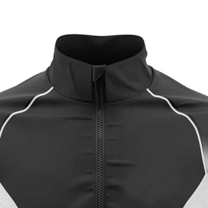 Survêtement homme noir et blanc à blocs de couleur, col rond, fermeture éclair, style vintage, séchage rapide, 100 % nylon, pour l'été, imperméable - Product Image 4