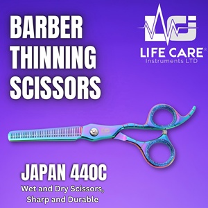 Tijeras de peluquería multicolor y tijeras de entresacar con juego de navajas de afeitar, set de peluquería para estilistas de Life Care Instruments - Product Image 3